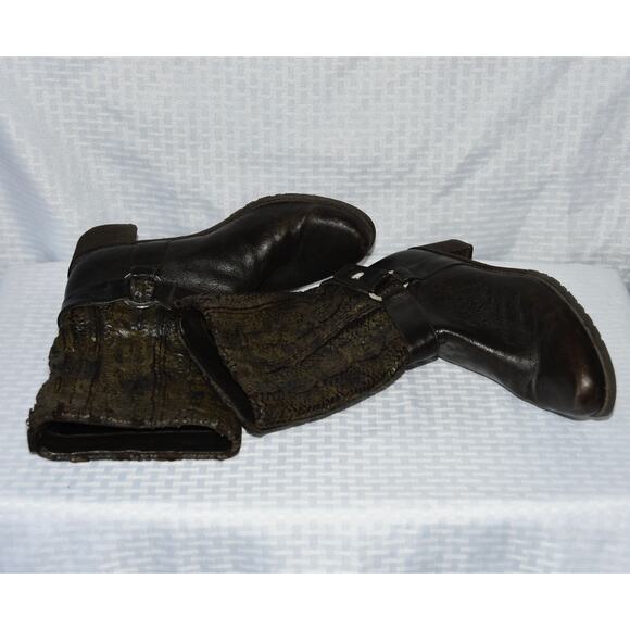 Stuart Weitzman Pimlico Coated Knit Leather Mid Calf Boots Size 9 - Picture 5 of 9